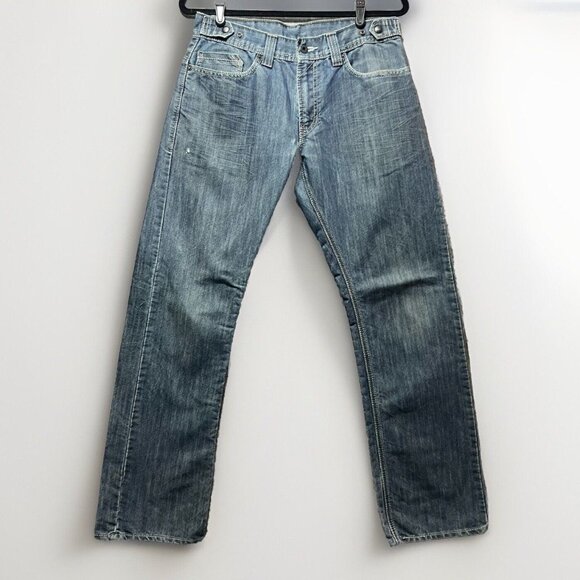 Levis 514 Men's Jeans 32x32 Slim Straight Leg‎ Distressed Thick Stitch Zipper - Picture 1 of 10